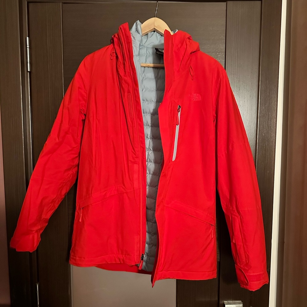 North Face thermoball eco snow insulated jacket fiery red